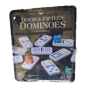 Cardinal Classics Double Fifteen Dominoes 136 Tile Game Set New